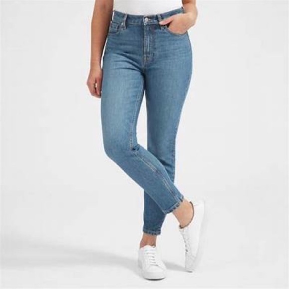 Everlane The High Rise Skinny Jeans Mid Blue Size 26 - Picture 2 of 11